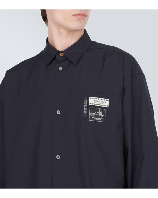 Camicia in misto cotone con logo di Undercover in Blue da Uomo