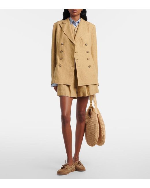 Polo Ralph Lauren Natural Double-Breasted Linen Blazer