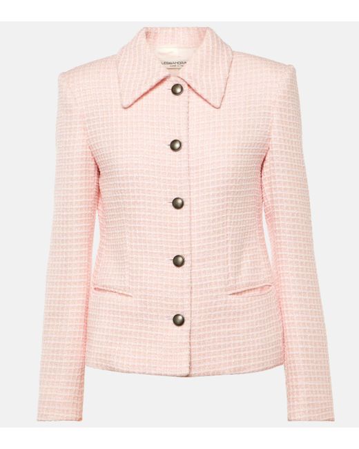 Alessandra Rich Pink Sequined Tweed Jacket