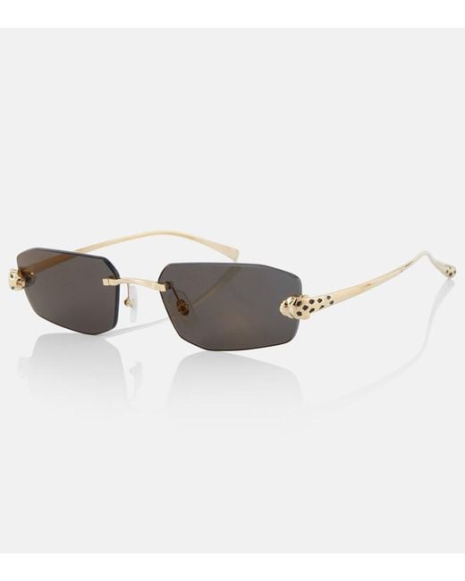 Cartier Gray Panthere De Cartier Rectangular Sunglasses