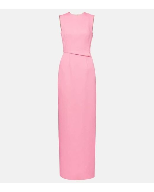 Emilia Wickstead Pink Juulia Crepe Maxi Dress