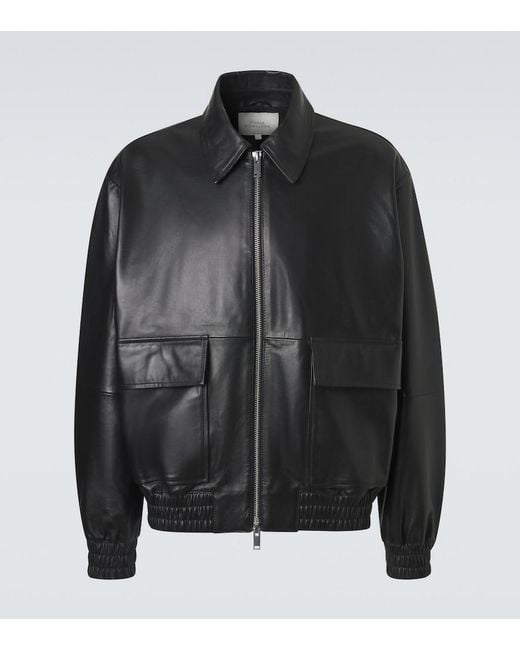 Studio Nicholson Black Piston Leather Blouson Jacket for men