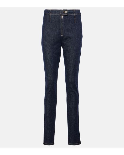 Alaïa Blue High-Rise Skinny Jeans