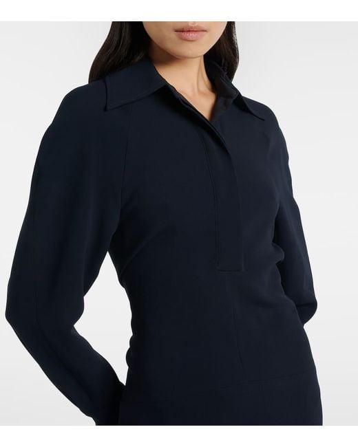 Victoria Beckham Blue Cady Polo Dress