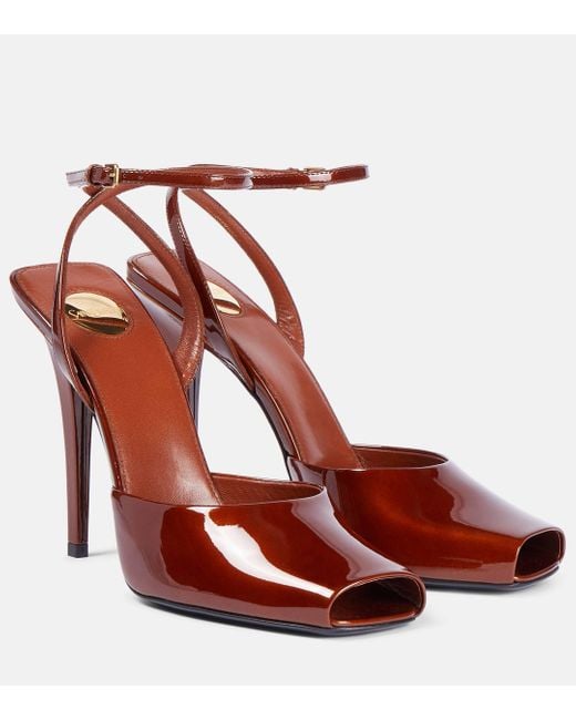 Saint Laurent Red Le Scandale 110 Patent Leather Pumps