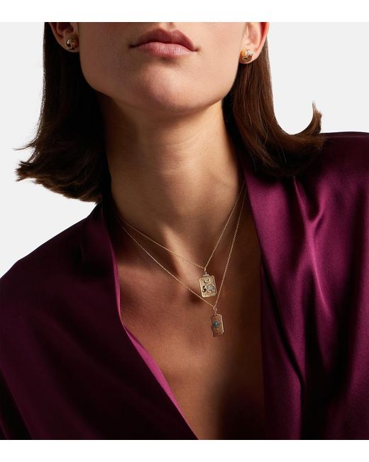 Sydney Evan Metallic The Elephant Tarot Card 14Kt Pendant Necklace With Diamonds