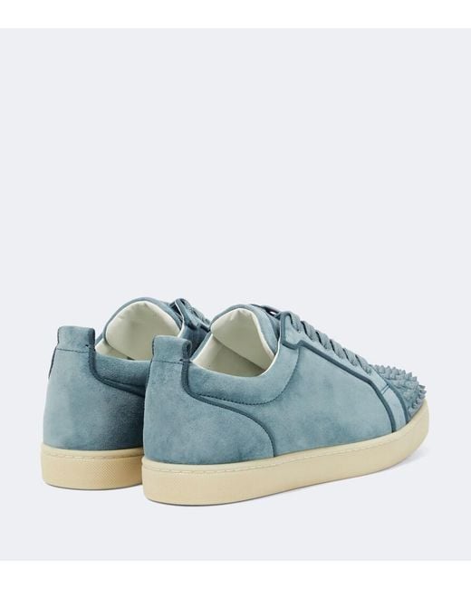 Christian Louboutin Blue Louis Junior Spikes Suede Sneakers for men