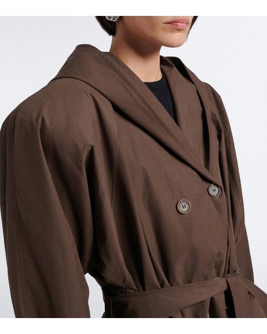 Chaqueta De Algodon Con Capucha Y Cinturon Magda Butrym de color Brown
