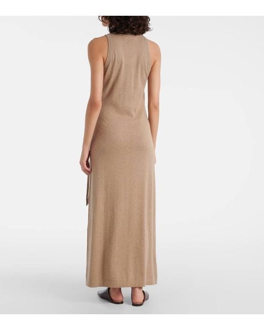 Lisa Yang Natural Maxikleid Angeline Aus Baumwolle Und Kaschmir
