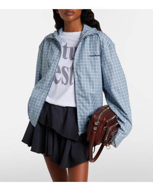 Acne Blue Checked Technical Jacket
