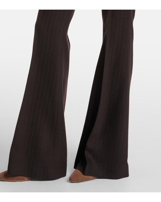 Gabriela Hearst Black Rhein High-Rise Wool Flared Pants