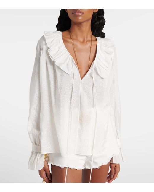 Chloé White Ruffled Blouse