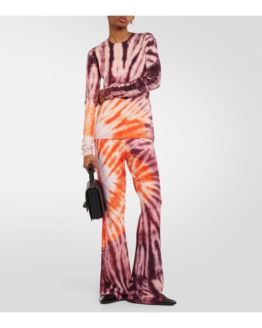 Gabriela Hearst Red Neal Tie-Dye Wool And Cashmere Pants