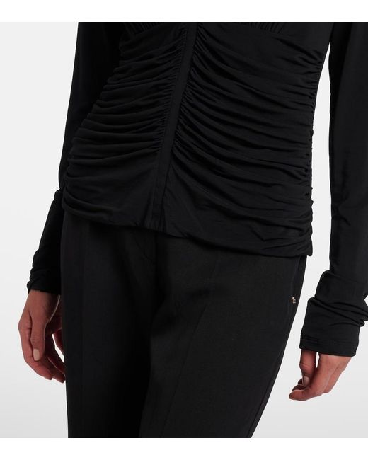 Sportmax Blue Ruched Crepe Top