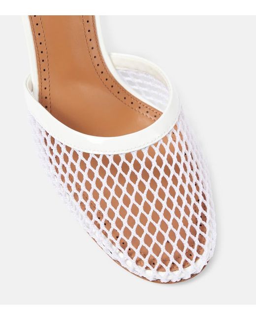 ALAIA HIGH FISHNET 9 CM PUMPS IN EGG NOG MESH main image 0