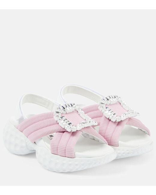 Roger Vivier Pink Viv' Run Light Sandals