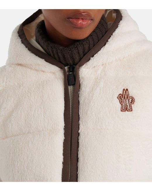 Moncler Natural Hooded Fleece Down Jacket