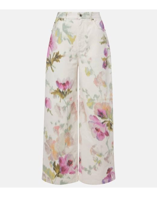 Loewe White High-Rise Wide-Leg Jeans