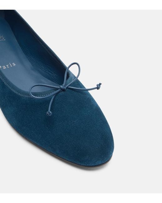 Christian Louboutin Blue Sweetie Jane Suede Ballet Flats
