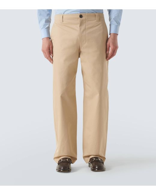 Gucci Natural Cotton Twill Wide-leg Pants for men