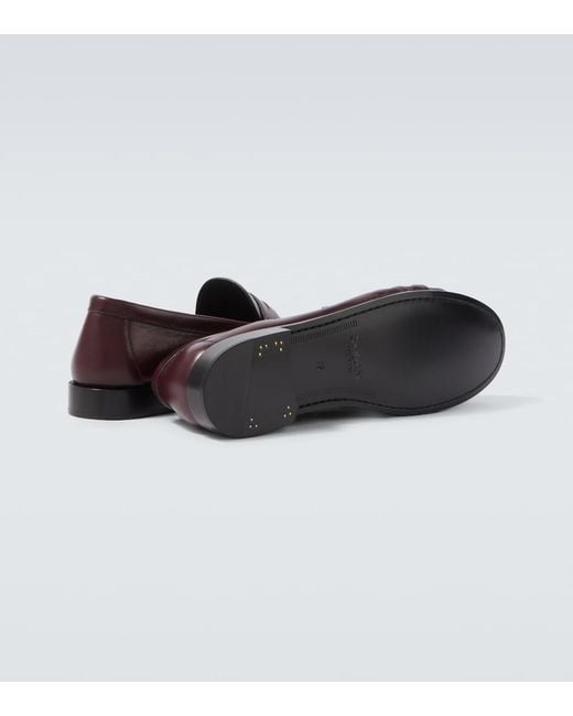Saint Laurent Brown Le Loafer Supple Leather Penny Loafers for men
