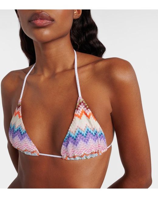 Missoni White Zigzag Lame Bikini