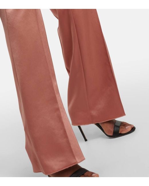 Pantalones Rectos Leena De Saten Nanushka de color Red