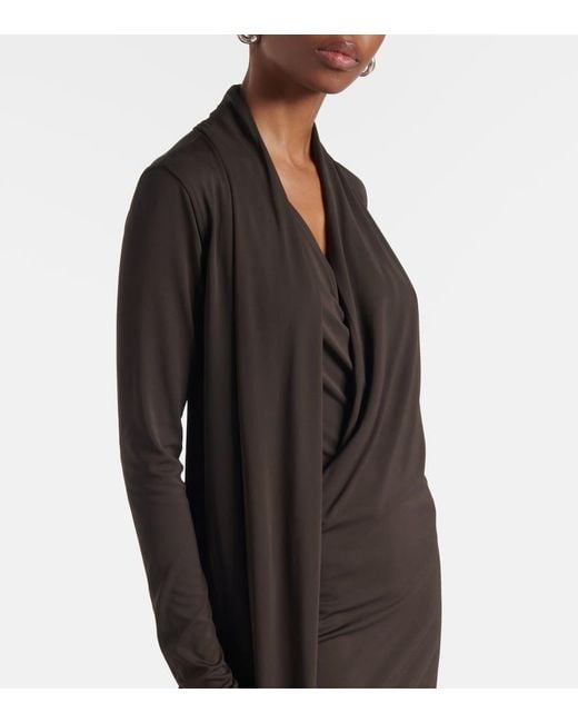 Totême Black Scarf-Detail Jersey Maxi Dress