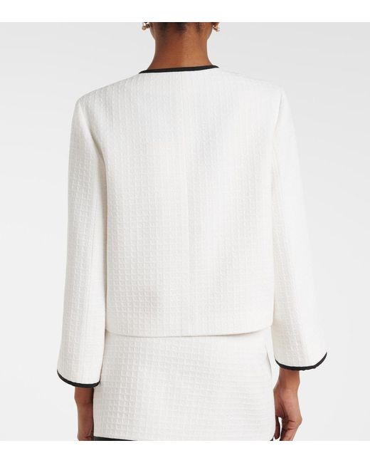 Valentino White Cotton Tweed Jacket