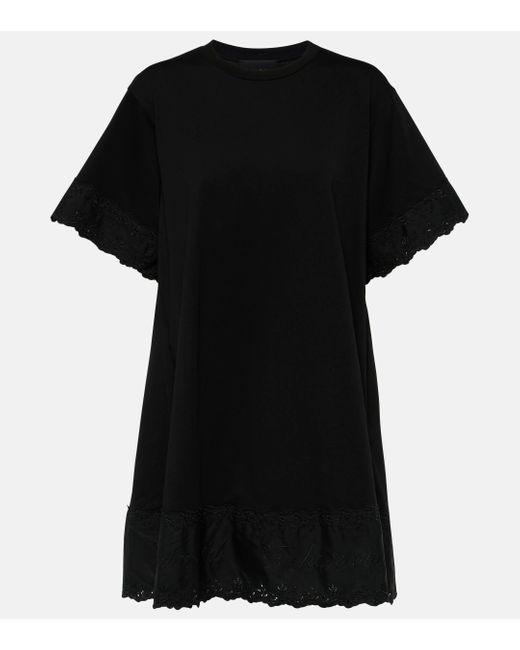 Simone Rocha Black Cotton Jersey Minidress