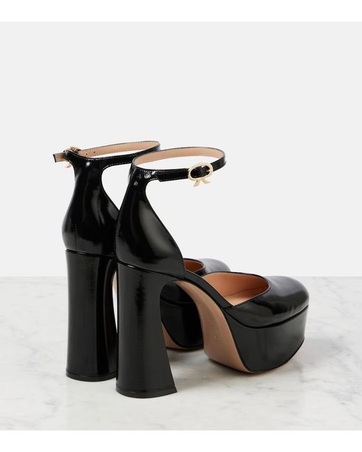 Gianvito Rossi Black Bessie 100 Patent Leather Platform Pumps