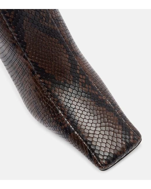 Stella McCartney Black Eve Snake-Effect Knee-High Boots