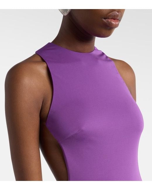 Robe Longue Maha A Dos Nu Et Perles De La Vali en coloris Purple