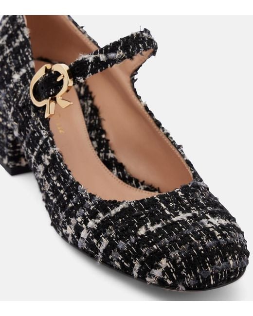Gianvito Rossi Black Mary Ribbon 45 Boucle Mary Jane Pumps