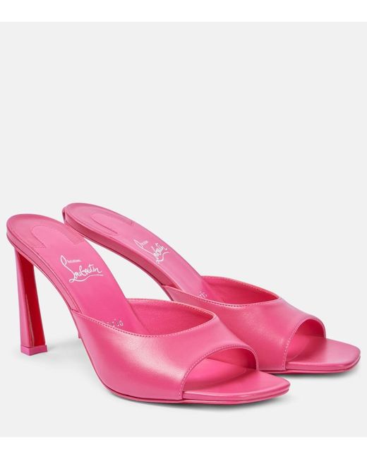 Christian Louboutin Pink Condora 85 Leather Mules