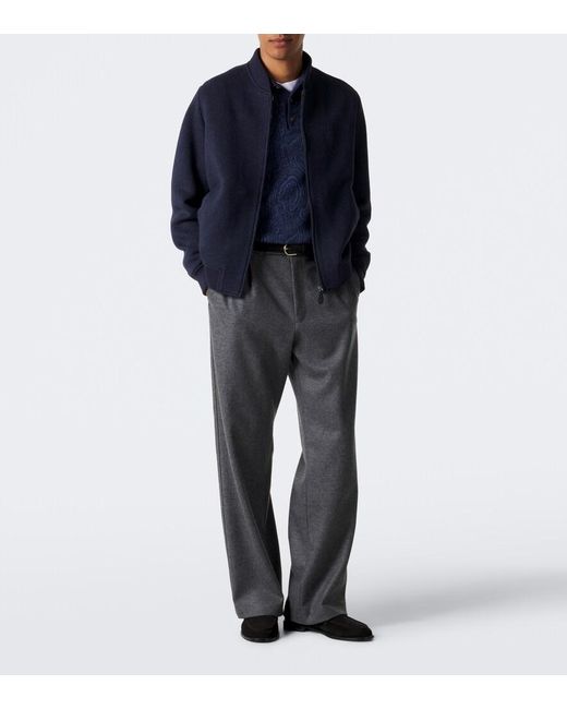 Etro Blue Paisley Bomber Jacket for men