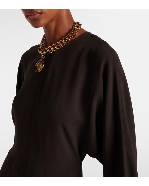 Joseph Black Hills Cutout Crepe Midi Dress