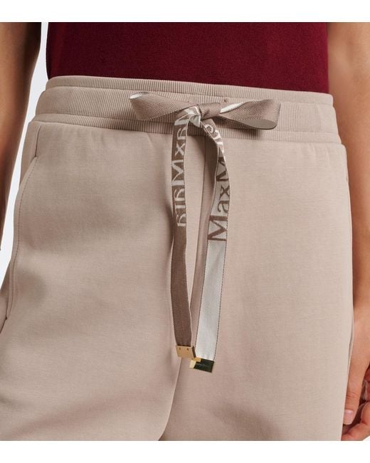 Max Mara Natural Cotton-Blend Jersey Sweatpants