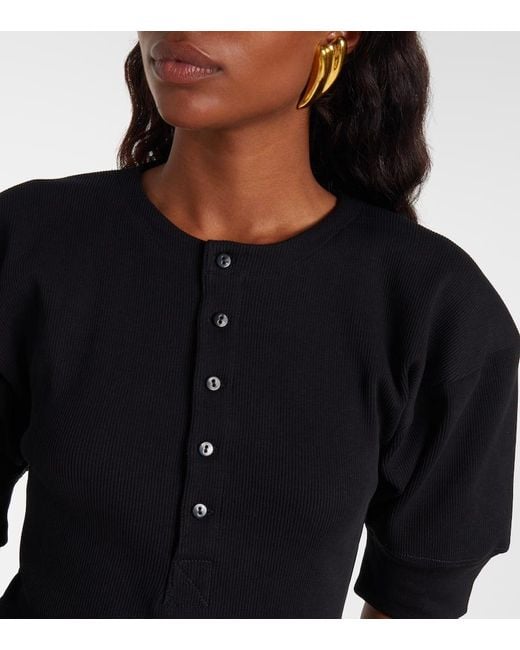 Victoria Beckham Black Top Aus Einem Baumwollgemisch