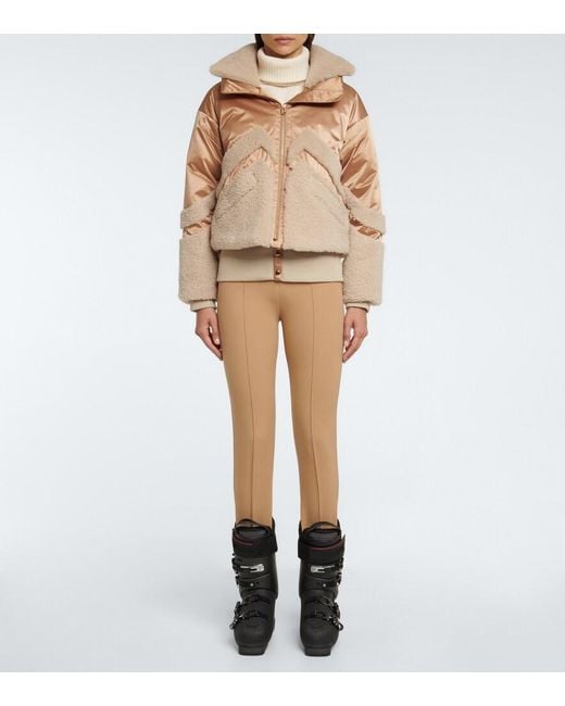 Bogner Natural Milia Shearling-Paneled Down Ski Jacket