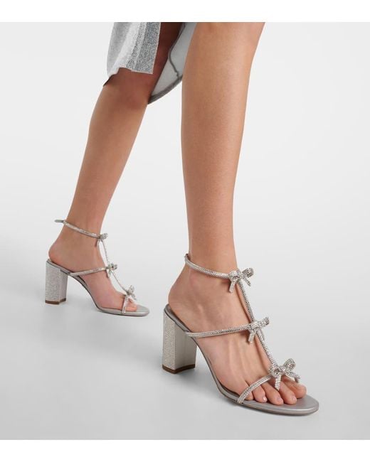 Rene Caovilla Metallic Caterina Bow-detail Embellished Sandals