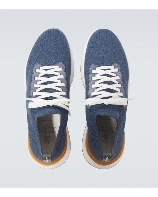 Zapatillas En Denim Brunello Cucinelli de hombre de color Blue