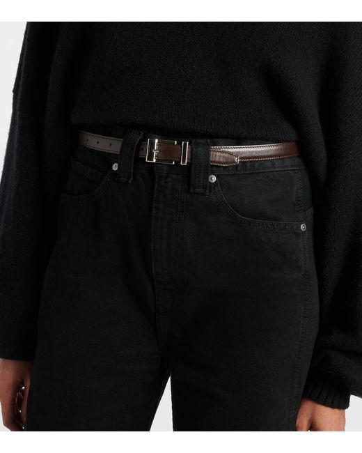 Khaite Black Manhattan Leather Belt