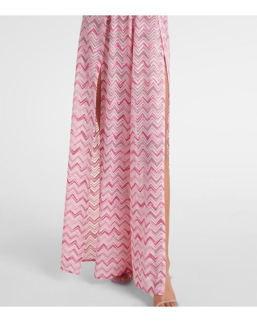 Missoni Pink Zigzag Halterneck Jumpsuit