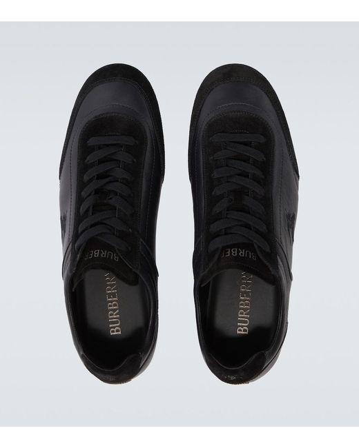 Burberry Black Knight Runner Leather Sneakers for men