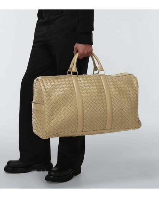 Bottega Veneta Weekender Intrecciato Large Aus Leder in Metallic für Herren