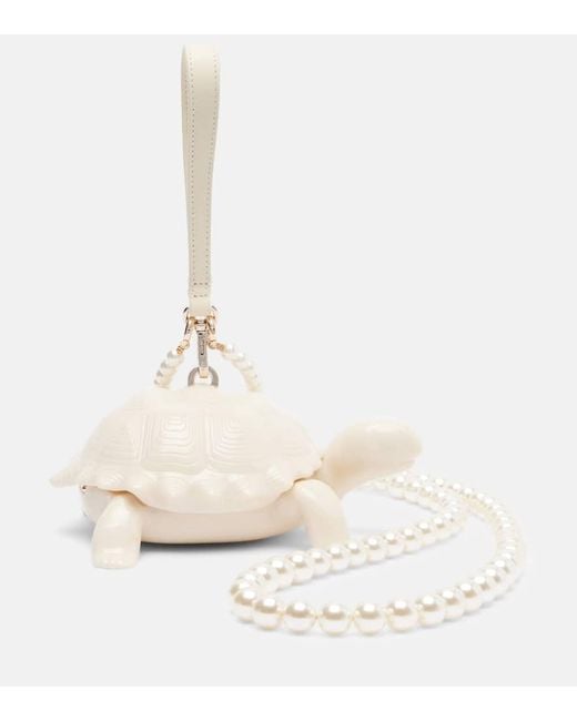 Clutch Tortoise di Simone Rocha in White