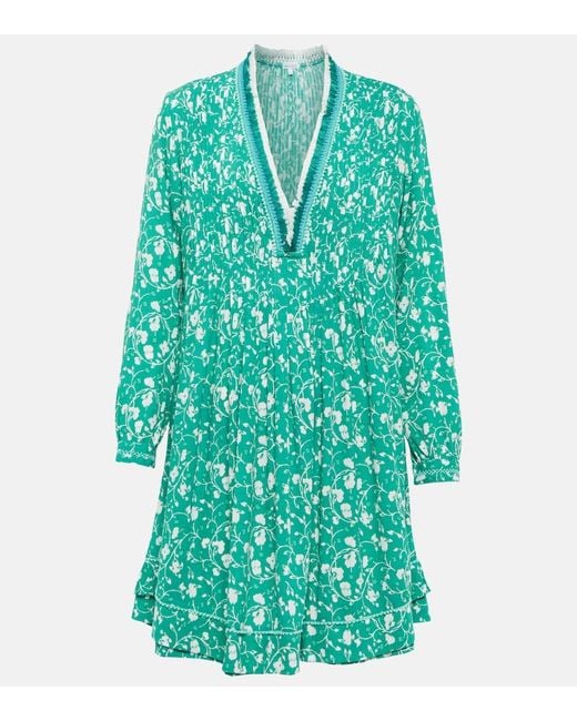 Poupette Blue Ola Floral Georgette Minidress