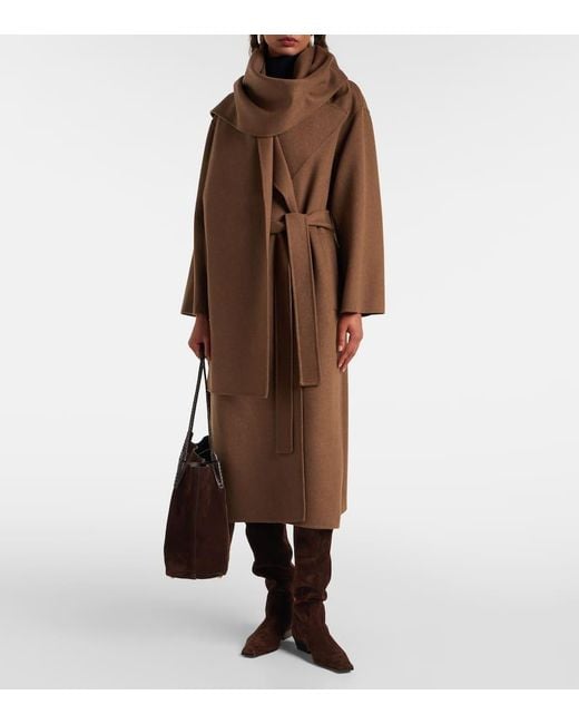 Abrigo Envolvente Curoe De Lana Virgen Max Mara de color Brown