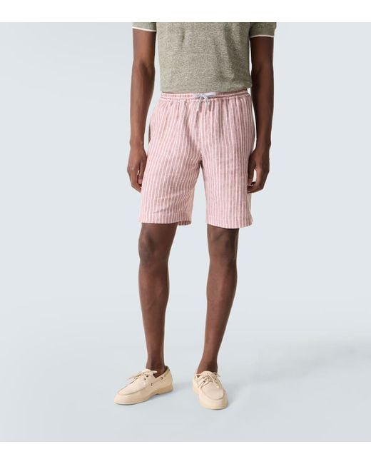 Fedeli Bermuda-Shorts Alfa Aus Leinen in Pink für Herren